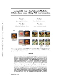 InstructEdit: Improving Automatic Masks for Diffusion-based Image
  Editing With User Instructions