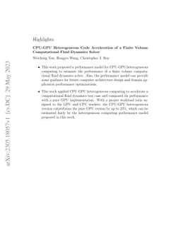 CPU-GPU Heterogeneous Code Acceleration of a Finite Volume Computational
  Fluid Dynamics Solver