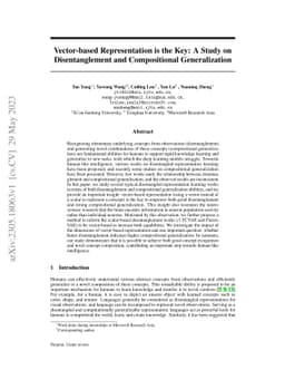 Vector-based Representation is the Key: A Study on Disentanglement and
  Compositional Generalization
