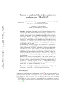 Reason to explain: Interactive contrastive explanations (REASONX)