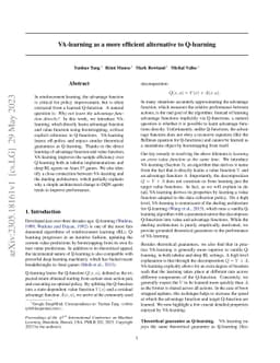 VA-learning as a more efficient alternative to Q-learning