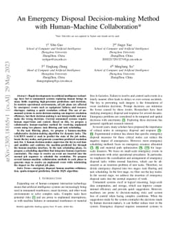 An Emergency Disposal Decision-making Method with Human--Machine
  Collaboration