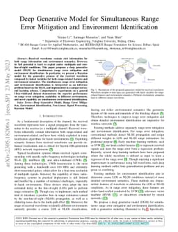 Deep Generative Model for Simultaneous Range Error Mitigation and
  Environment Identification
