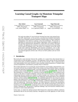 Learning Causal Graphs via Monotone Triangular Transport Maps