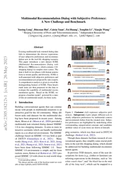 Multimodal Recommendation Dialog with Subjective Preference: A New
  Challenge and Benchmark