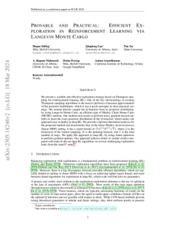 Provable and Practical: Efficient Exploration in Reinforcement Learning
  via Langevin Monte Carlo