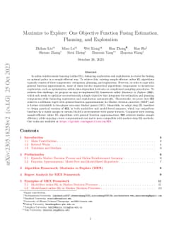 Maximize to Explore: One Objective Function Fusing Estimation, Planning,
  and Exploration