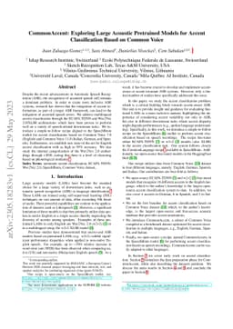 CommonAccent: Exploring Large Acoustic Pretrained Models for Accent
  Classification Based on Common Voice