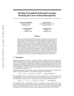 Partially Personalized Federated Learning: Breaking the Curse of Data
  Heterogeneity