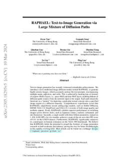 RAPHAEL: Text-to-Image Generation via Large Mixture of Diffusion Paths