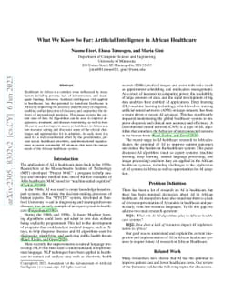 What We Know So Far: Artificial Intelligence in African Healthcare