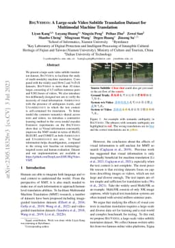 BigVideo: A Large-scale Video Subtitle Translation Dataset for
  Multimodal Machine Translation
