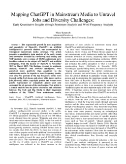 Mapping ChatGPT in Mainstream Media to Unravel Jobs and Diversity
  Challenges: Early Quantitative Insights through Sentiment Analysis and Word
  Frequency Analysis