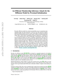 An Efficient Membership Inference Attack for the Diffusion Model by
  Proximal Initialization