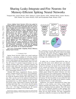 Sharing Leaky-Integrate-and-Fire Neurons for Memory-Efficient Spiking
  Neural Networks
