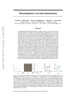 Disentanglement via Latent Quantization