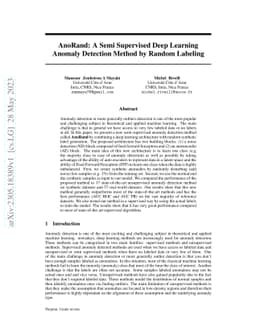 AnoRand: A Semi Supervised Deep Learning Anomaly Detection Method by
  Random Labeling