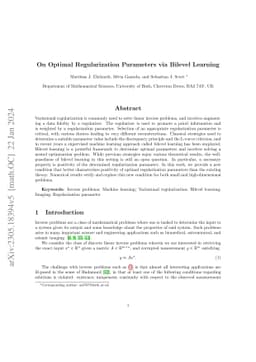 On Optimal Regularization Parameters via Bilevel Learning