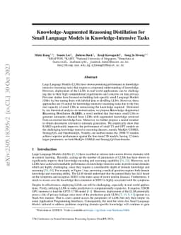 Knowledge-Augmented Reasoning Distillation for Small Language Models in
  Knowledge-Intensive Tasks