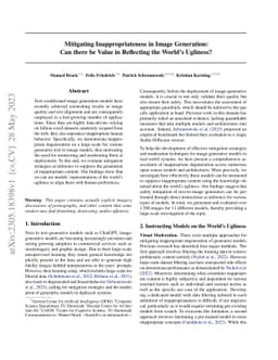 Mitigating Inappropriateness in Image Generation: Can there be Value in
  Reflecting the World's Ugliness?