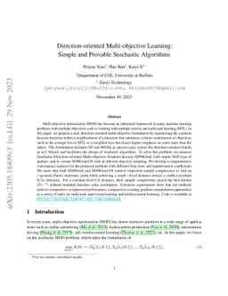 Direction-oriented Multi-objective Learning: Simple and Provable
  Stochastic Algorithms