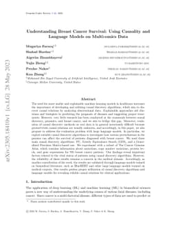 Understanding Breast Cancer Survival: Using Causality and Language
  Models on Multi-omics Data