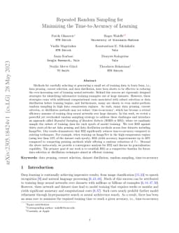 Repeated Random Sampling for Minimizing the Time-to-Accuracy of Learning
