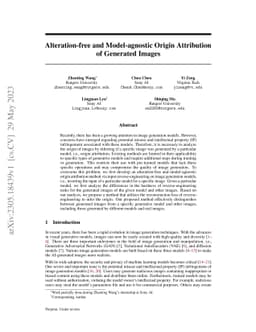 Alteration-free and Model-agnostic Origin Attribution of Generated
  Images