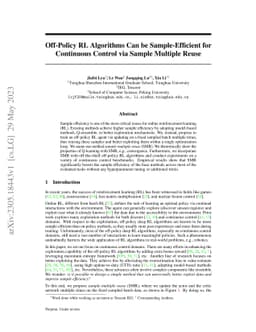 Off-Policy RL Algorithms Can be Sample-Efficient for Continuous Control
  via Sample Multiple Reuse