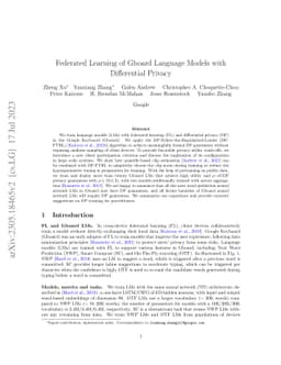 Federated Learning of Gboard Language Models with Differential Privacy