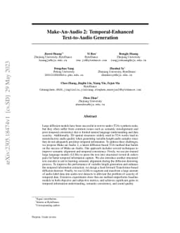 Make-An-Audio 2: Temporal-Enhanced Text-to-Audio Generation