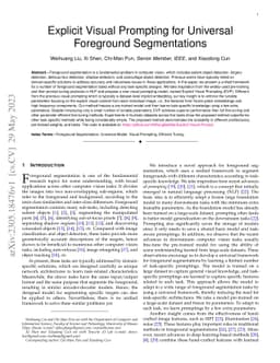 Explicit Visual Prompting for Universal Foreground Segmentations