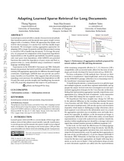 Adapting Learned Sparse Retrieval for Long Documents