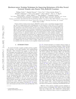 Hardware-aware Training Techniques for Improving Robustness of Ex-Situ
  Neural Network Transfer onto Passive TiO2 ReRAM Crossbars