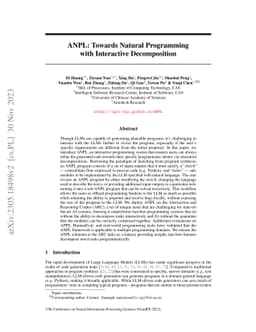 ANPL: Towards Natural Programming with Interactive Decomposition