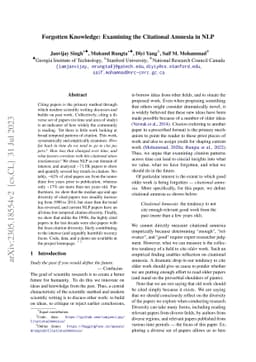 Forgotten Knowledge: Examining the Citational Amnesia in NLP