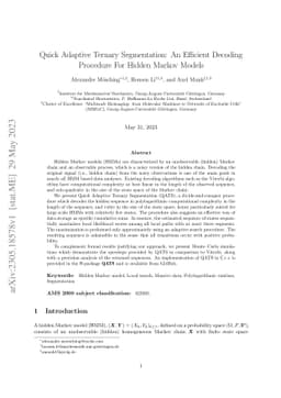 Quick Adaptive Ternary Segmentation: An Efficient Decoding Procedure For
  Hidden Markov Models