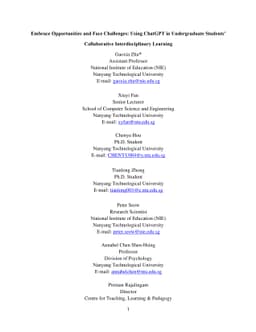 Embrace Opportunities and Face Challenges: Using ChatGPT in
  Undergraduate Students' Collaborative Interdisciplinary Learning