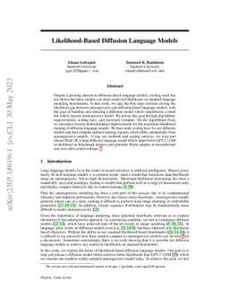 Likelihood-Based Diffusion Language Models