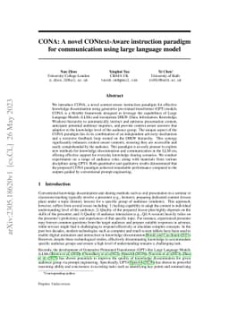 CONA: A novel CONtext-Aware instruction paradigm for communication using
  large language model