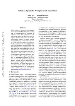 Alfred: A System for Prompted Weak Supervision