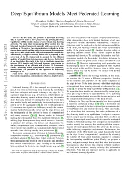 Deep Equilibrium Models Meet Federated Learning