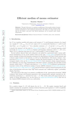 Efficient median of means estimator