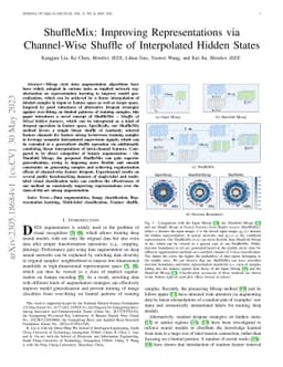ShuffleMix: Improving Representations via Channel-Wise Shuffle of
  Interpolated Hidden States