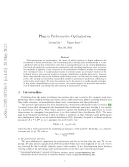 Plug-in Performative Optimization