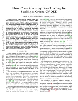 Phase Correction using Deep Learning for Satellite-to-Ground CV-QKD