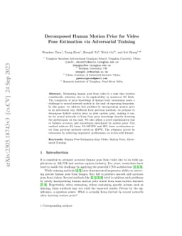 Decomposed Human Motion Prior for Video Pose Estimation via Adversarial
  Training