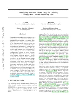 Identifying Spurious Biases Early in Training through the Lens of
  Simplicity Bias