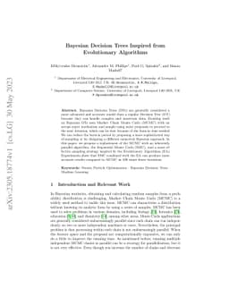 Bayesian Decision Trees Inspired from Evolutionary Algorithms