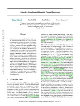 Adaptive Conditional Quantile Neural Processes